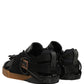 Dolce & Gabbana Black Leather Low Trainers Men Sneakers Shoes