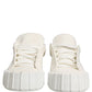 Dolce & Gabbana White Leather Low Top Lace Up Sneakers Shoes