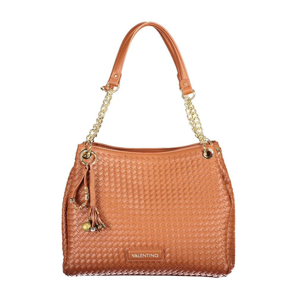 Mario Valentino Brown Polyurethane Women Bag With Shoulder Handles