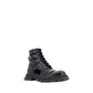 Alexander McQueen Black Calf Leather Bos Taurus Lace-Up Boots