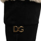 Dolce & Gabbana Black Suede Leather Knee High Boots Shoes