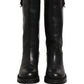 Dolce & Gabbana Black Leather Buckle Detail Mid Calf Boots Shoes