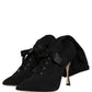 Dolce & Gabbana Black Stiletto Heels Mid Calf Boots Shoes