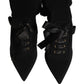 Dolce & Gabbana Black Stiletto Heels Mid Calf Boots Shoes