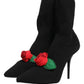 Dolce & Gabbana Black Stiletto Heels Mid Calf Boots Shoes