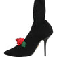Dolce & Gabbana Black Stiletto Heels Mid Calf Boots Shoes
