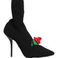Dolce & Gabbana Black Stiletto Heels Mid Calf Boots Shoes