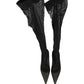 Dolce & Gabbana Black Over The Knee Tulle Flats Boots Shoes