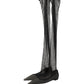 Dolce & Gabbana Black Over The Knee Tulle Flats Boots Shoes