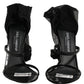 Dolce & Gabbana Stiletto Sandals Socks Knee High Boots Black