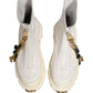 Dolce & Gabbana White Leather Rubber Logo Ankle Boots Shoes