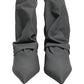 Dolce & Gabbana Gray Stretch Socks Heels Ankle Boots Shoes
