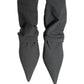 Dolce & Gabbana Gray Stretch Socks Heels Ankle Boots Shoes