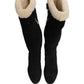 Dolce & Gabbana Suede Leather Knee High Boots Black