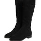 Dolce & Gabbana Suede Leather Knee High Boots Black