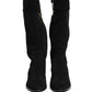 Dolce & Gabbana Suede Leather Knee High Boots Black