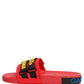 Dolce & Gabbana Red Neoprene Slides Flats Beachwear Shoes