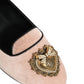 Dolce & Gabbana Pink Velvet Devotion Loafers Flats Shoes