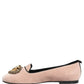 Dolce & Gabbana Pink Velvet Devotion Loafers Flats Shoes