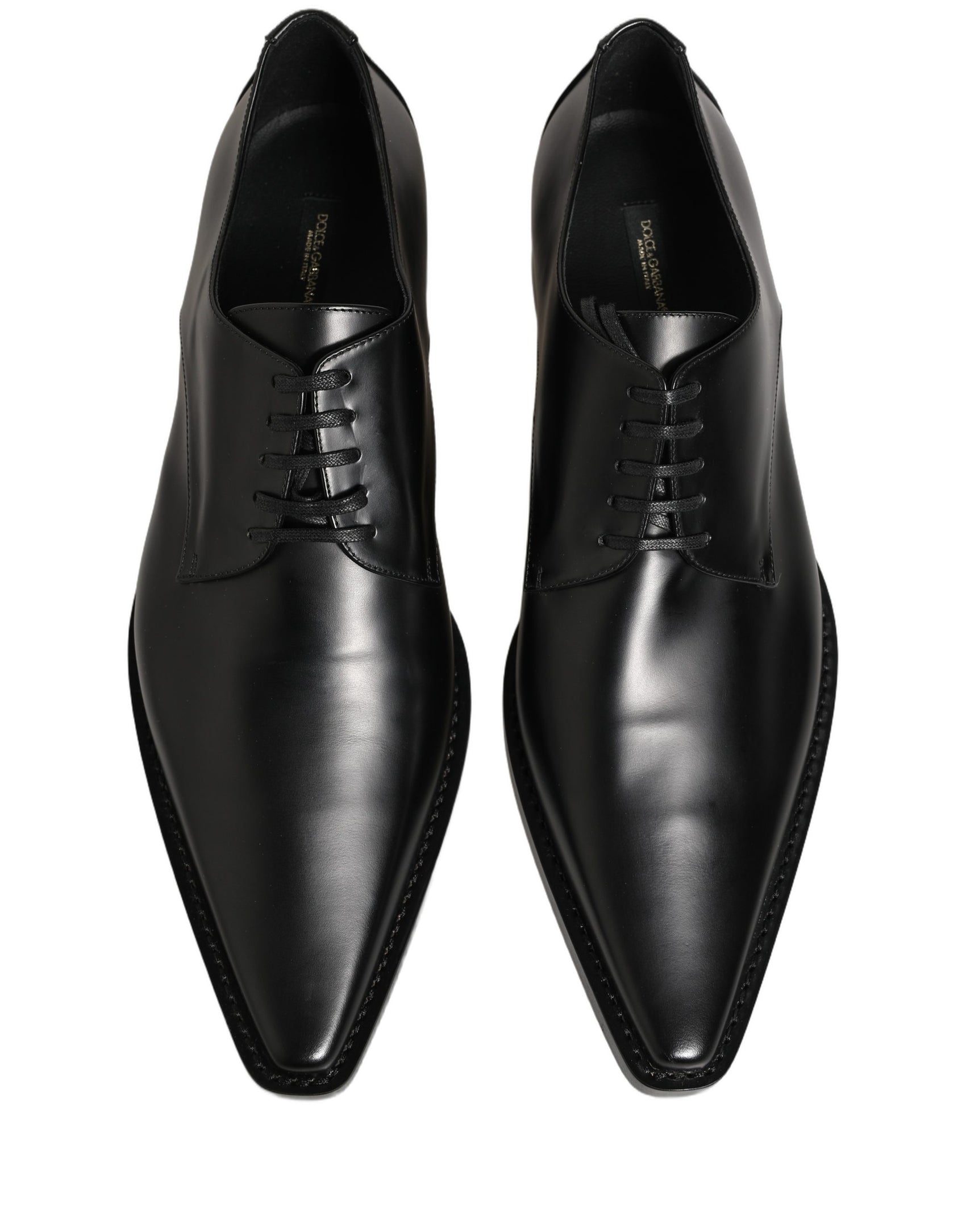 Dolce & Gabbana Black Leather Lace Up Derby Dress Shoes
