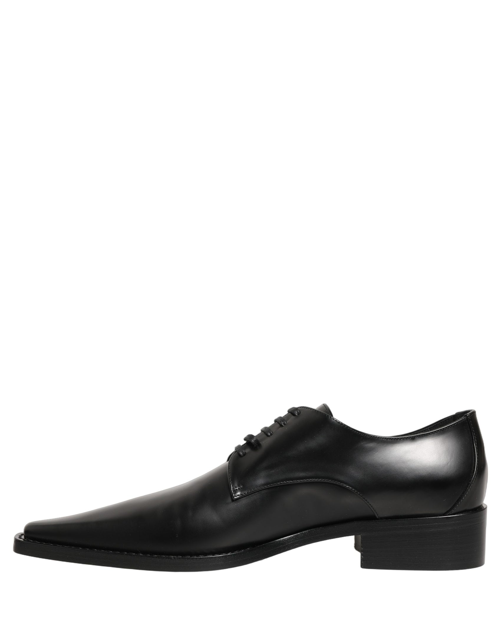 Dolce & Gabbana Black Leather Lace Up Derby Dress Shoes