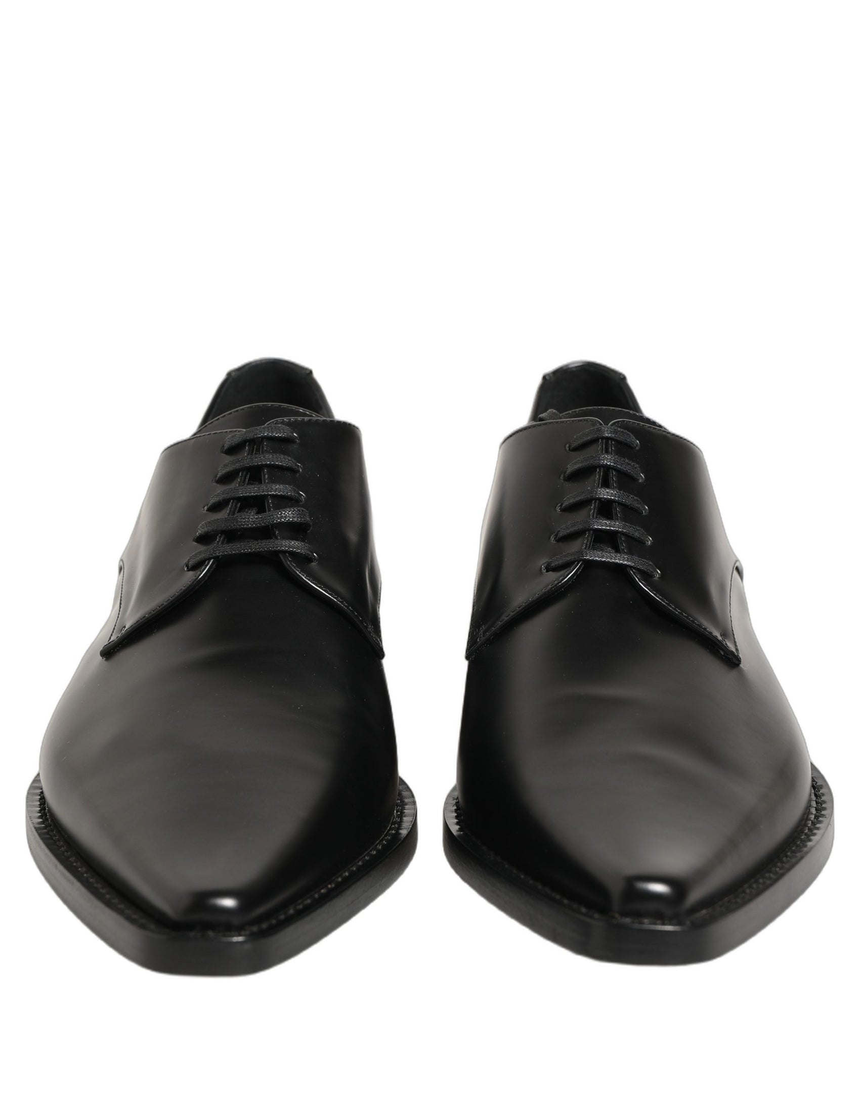 Dolce & Gabbana Black Leather Lace Up Derby Dress Shoes