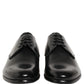 Dolce & Gabbana Black Leather Lace Up Derby Dress Shoes