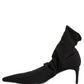 Dolce & Gabbana Black Stretch Socks Heels Ankle Boots Shoes