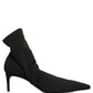 Dolce & Gabbana Black Stretch Socks Heels Ankle Boots Shoes
