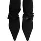 Dolce & Gabbana Black Stretch Socks Heels Ankle Boots Shoes