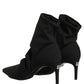 Dolce & Gabbana Black Stretch Socks Heels Ankle Boots Shoes