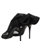 Dolce & Gabbana Black Nylon Mesh Sock Style Boots Shoes