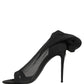 Dolce & Gabbana Black Nylon Mesh Sock Style Boots Shoes