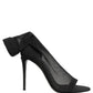 Dolce & Gabbana Black Nylon Mesh Sock Style Boots Shoes