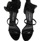 Dolce & Gabbana Black Stiletto Sandals Socks High Boots Shoes