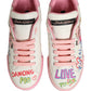 Dolce & Gabbana White Pink Portofino Royal Pig Sneakers Shoes