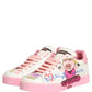 Dolce & Gabbana White Pink Portofino Royal Pig Sneakers Shoes