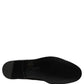 Dolce & Gabbana Black Leather Logo Buckle Mid Calf Boots Shoes