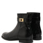 Dolce & Gabbana Black Leather Logo Buckle Mid Calf Boots Shoes