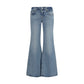 7FOR Blue Cotton Flared Jeans