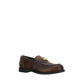 Miu Miu Brown Calf Leather Bos Taurus Slip-On Loafers
