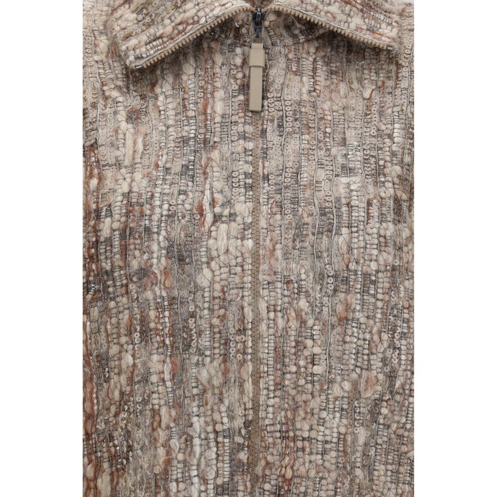 Brunello Cucinelli Beige Mohair Cardigan