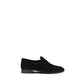 The Row Black Suede Leather Slip-On Loafers