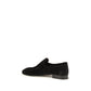 The Row Black Suede Leather Slip-On Loafers