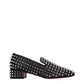 Christian Louboutin Black Leather Slip-On Loafers
