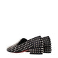 Christian Louboutin Black Leather Slip-On Loafers