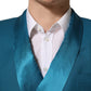 Dolce & Gabbana Teal Wool Double Breasted Formal Coat Blazer