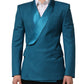Dolce & Gabbana Teal Wool Double Breasted Formal Coat Blazer
