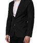 Dolce & Gabbana Black Stripes Wool Single Breasted Blazer