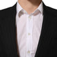 Dolce & Gabbana Black Stripes Wool Single Breasted Blazer